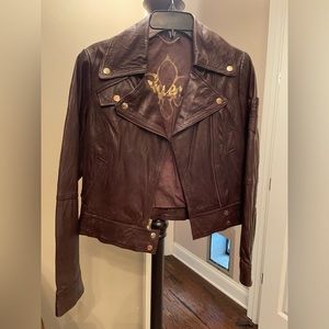 Genuine Leather Brown Moto Jacket